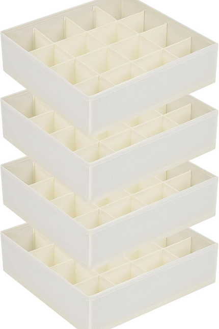 Sock Drawer Organizer Divider, 16-Cell Underwear Organizers and Storage Fabric D