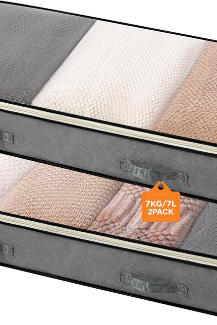under Bed Storage Containers - Foldable Closet Organizer with Clear Top, Sturdy 