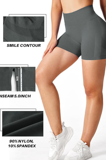 Womens Scrunch Gym Butt Lifting Seamless 5" Shorts Yoga High Waisted Workout Ath