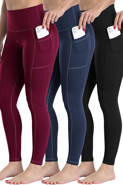 CHRLEISURE Fleece Lined Leggings Women with Pockets - Winter Warm Thermal Thick 