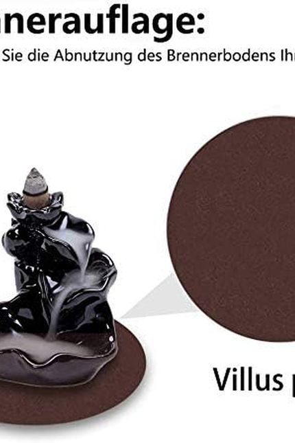 Waterfall Incense Holder Backflow Cone Ceramic Burner Handcrafted Porcelain Cens