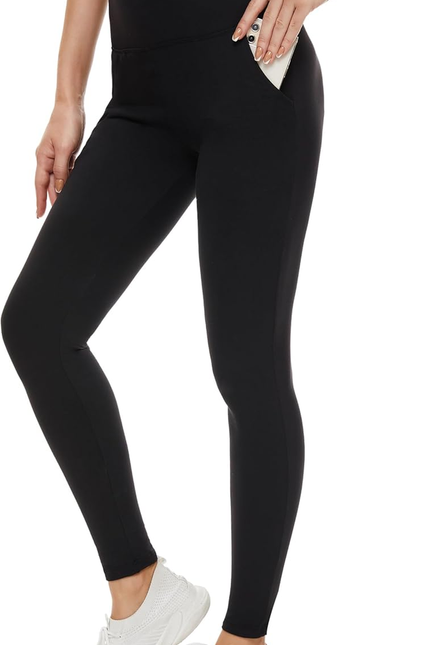 Leggings with Pockets for Women - High Waist Tummy Control Yoga Pants Running Gy