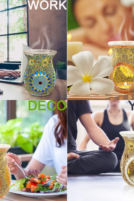 Essential Oil Burner, Incense Aromatherapy Oil Diffuser, Fragrance Warmer, Mosai