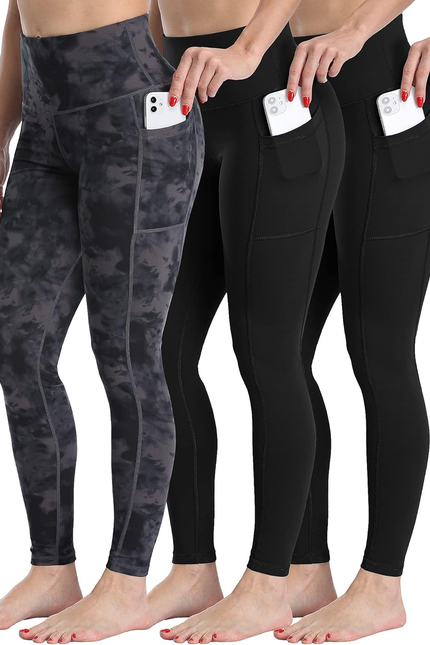 CHRLEISURE Fleece Lined Leggings Women with Pockets - Winter Warm Thermal Thick 