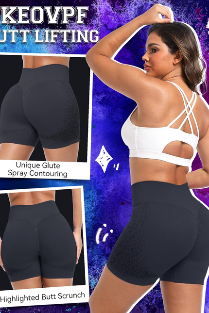 Women's Seamless Scrunch Butt Lifting Biker Shorts: High-Waist Workout & Yoga