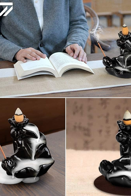 Waterfall Incense Holder Backflow Cone Ceramic Burner Handcrafted Porcelain Cens