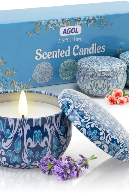 3 Pack Scented Candles Gift, 2.5 Oz Aromatherapy Candles for Home Scented, Natur