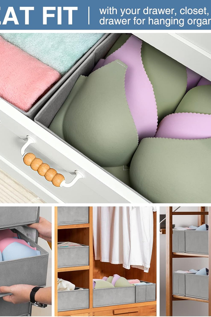 12-Pack Drawer Organizer Bins – Foldable Closet & Dresser Dividers for Clothes