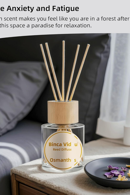 Reed Diffuser Set, Binca Vidou Lavender & Osmanthus Natural Perfume Scent Oil Di