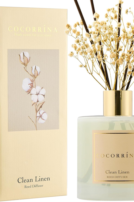 Clean Linen Scented Reed Diffuser Oil with 8 Sticks Fragrance for Bedroom, Bathr