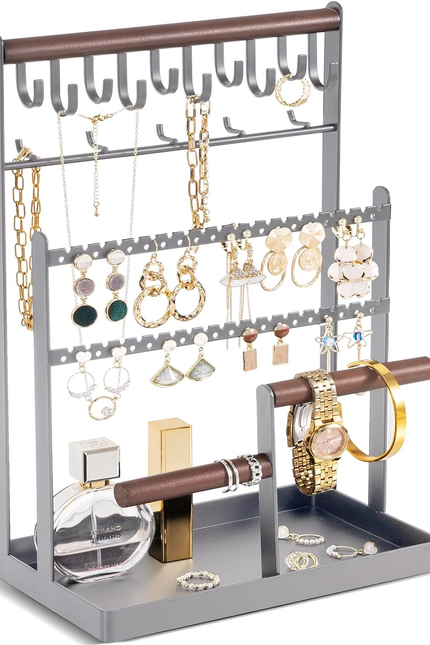 Jewelry Organizer Stand Necklace Organizer Earring Holder, 6 Tier Jewelry Stand 