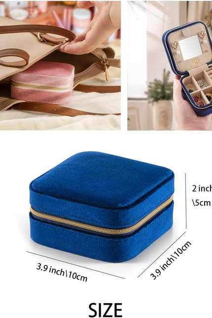 Plush Velvet Travel Jewelry Case, Travel Jewelry Organizer, Jewelry Travel Case,