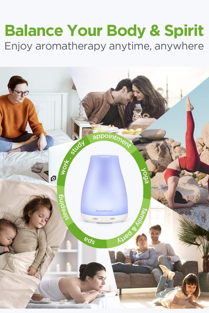 Essential Oil Diffuser, Premium 5-In-1 Diffusers for Home Scent Aromatherapy Dif