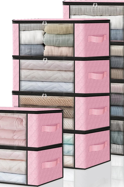 3-Pack Foldable Storage Bags – 35L Clothes, Bedding & Toy Organizer with Handles