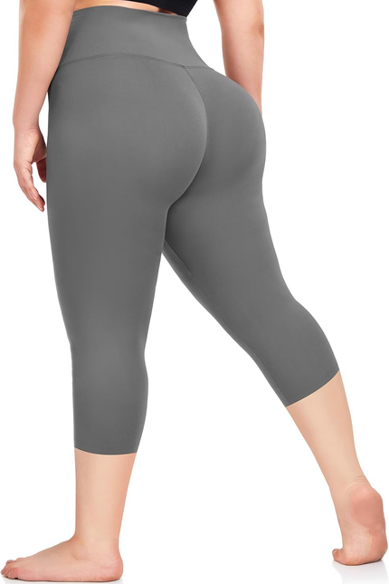 Plus Size Capri Leggings – High Waist Tummy Control Yoga Pants XL-4XL Stretchy