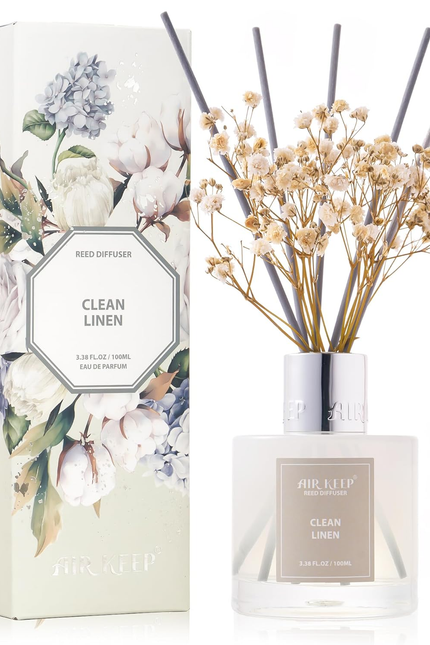 Reed Diffuser 3.38 Oz (100Ml) 2Pk, Clean Linen Scented Reed Diffuser Set,Reed Di