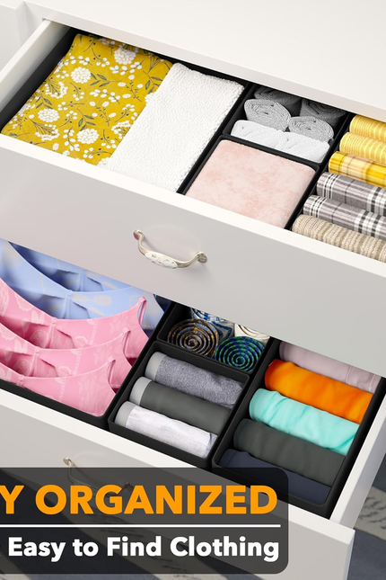 12-Pack Drawer Organizer Bins – Non-Woven Fabric Dresser Storage Boxes