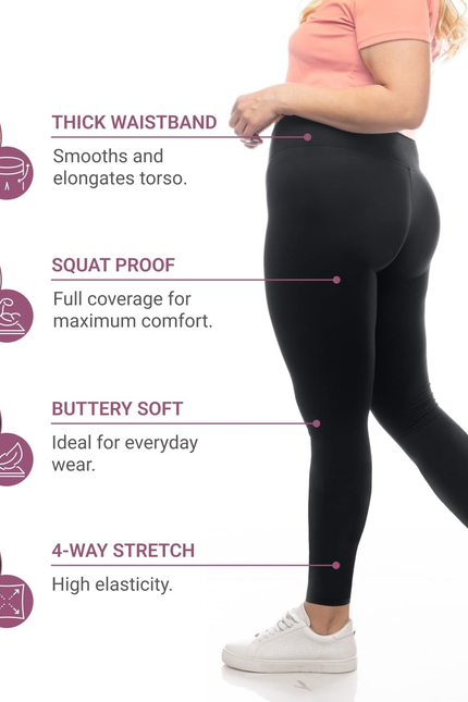 SATINA High Waisted Leggings for Women - Comfortable and Stretchy in Versatile S