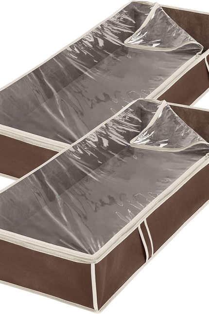 Zippered Underbed Bags Java Set of 2 Pieces