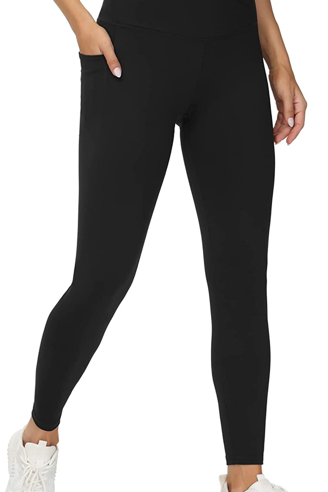 THE GYM PEOPLE Women'S V Cross Waist Workout Leggings Tummy Control Running Yoga