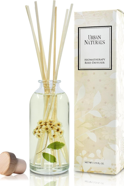 Crisp White Linen Reed Diffuser Gift Set | with Citrus, Ozone, Ylang-Ylang, Lili