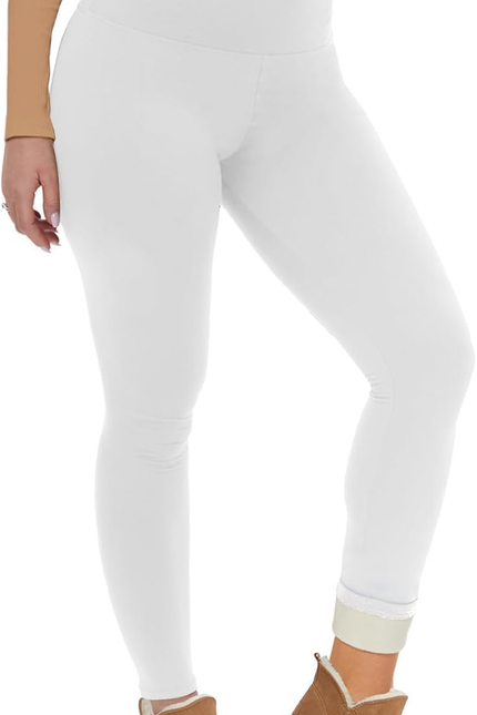 CAMPSNAIL Fleece Lined Leggings Women - Thick Soft High Waisted Black Tummy Cont