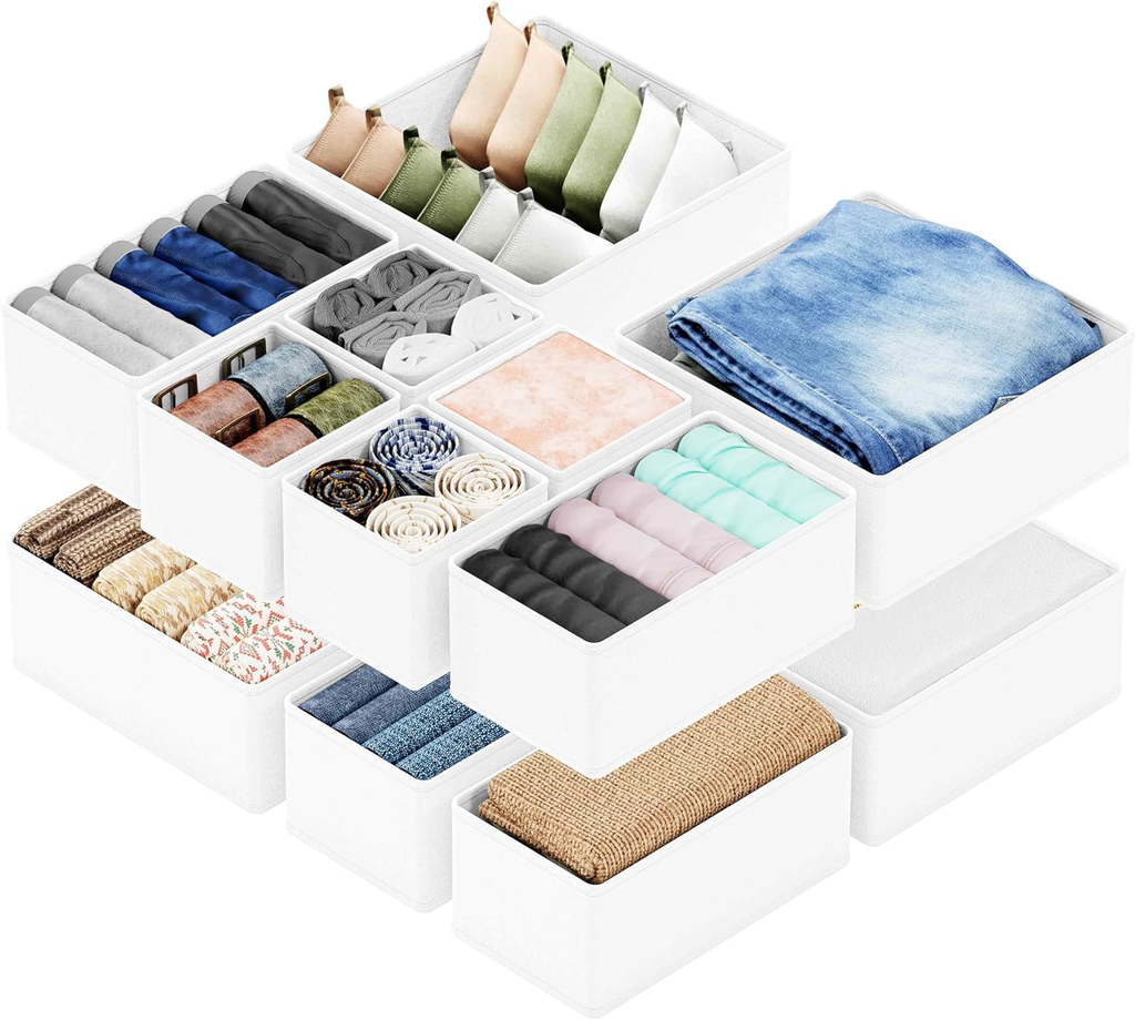 Sock Drawer Organizer Divider 3 Pack, 64 Cell Dresser Closet Nursery Underwear O