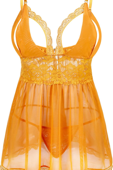 Women plus Size Lingerie Set Sexy Lace Babydoll Lingerie Dress Chemise Sleepwear