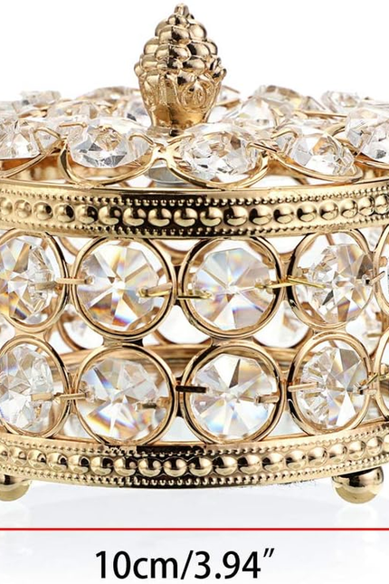 Crystal Mirrored Jewelry Box Jewelry Trinket Organizer Box Home Decor Ring Earri