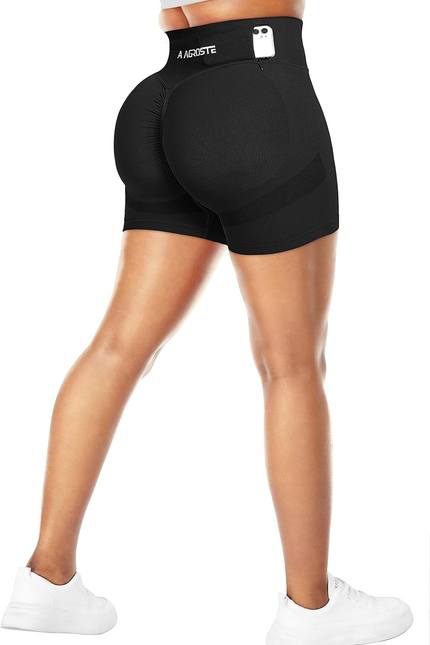 High Waist Workout Shorts for Women Seamless Scrunch Butt Lifting Short Gym Smil