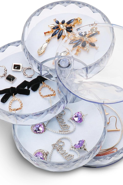 Jewelry Organizer, Small Jewelry Storage Box Earring Holder for Women, 5-Layer R