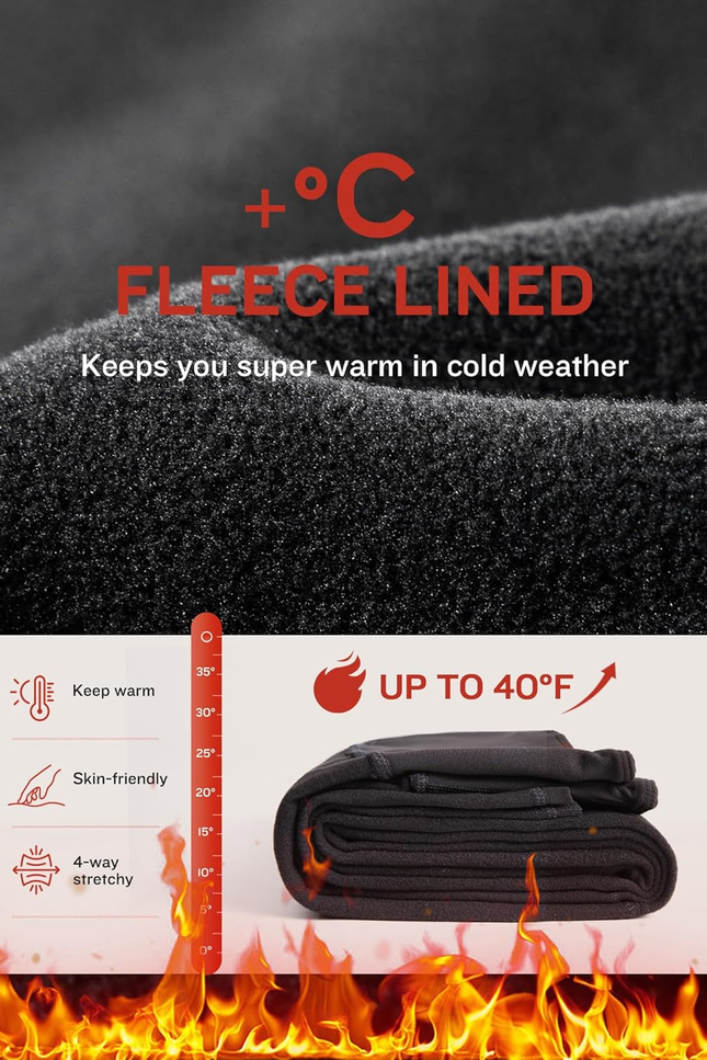 CHRLEISURE Fleece Lined Leggings Women with Pockets - Winter Warm Thermal Thick 