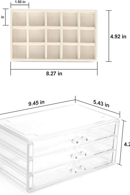 Acrylic Jewelry Organizer Makeup Cosmetic Storage Organizer Box Clear Jewelry Ca