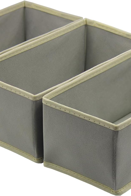Socks Drawer Organizer Set of 3 Pack Gray, Underwear Dividers, Closet Cabinet Dr