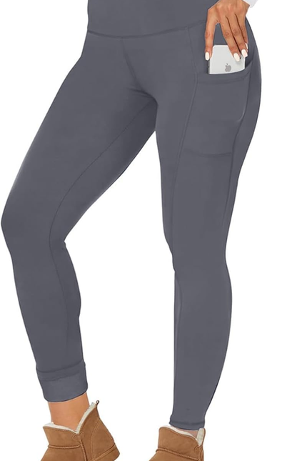 CAMPSNAIL Fleece Lined Leggings Women - Thick Soft High Waisted Black Tummy Cont