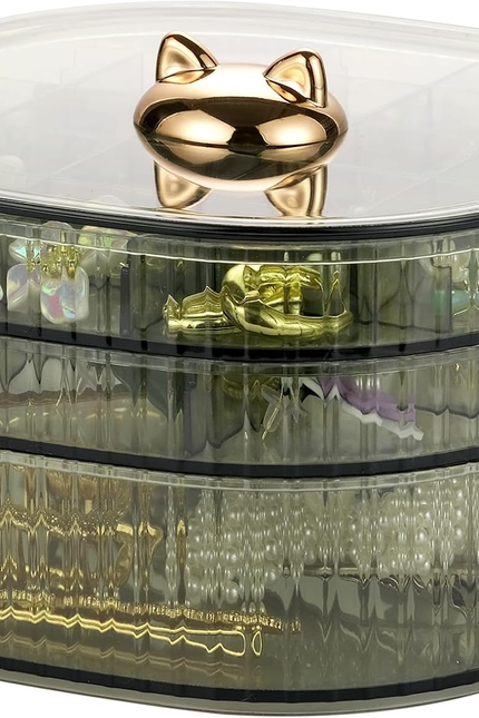 3-Layer Clear Acrylic Jewelry Organizer Box – Stackable Ring & Earring Storage