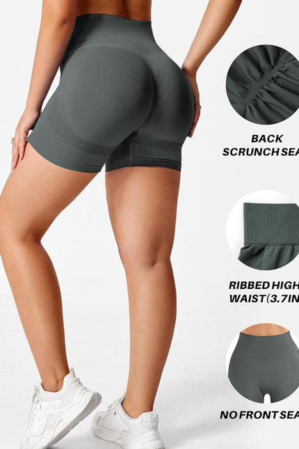 Womens Scrunch Gym Butt Lifting Seamless 5" Shorts Yoga High Waisted Workout Ath
