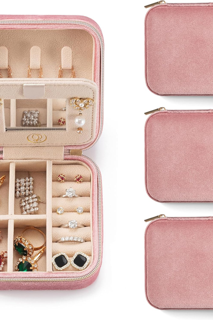 Plush Velvet Travel Jewelry Case, Travel Jewelry Organizer, Jewelry Travel Case,