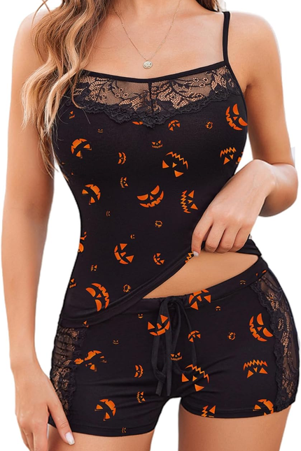 Women Sleepwear Lace Pajamas Set Shorts Nightwear Camisole Short Sets