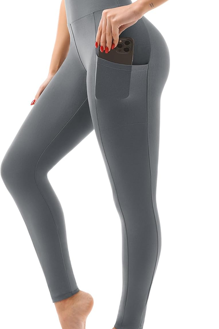 SINOPHANT High Waisted Leggings with Pockets Women, Full Length Capri Buttery So