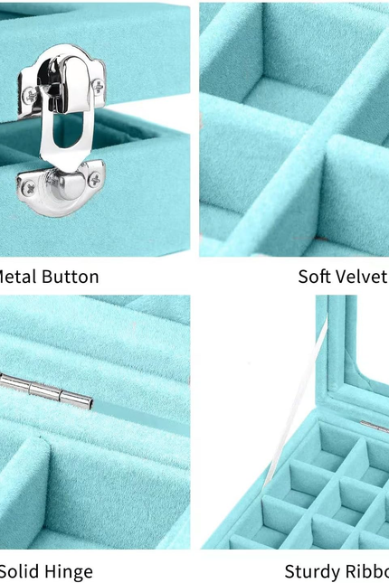Jewelry Box 24 Grid Velvet Earrings Holder Tray Detachable Earring Case Jewelry 
