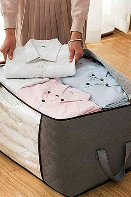 2 Pack Foldable Large Storage Bags 28 X 20 X 12 (L X W X H) Inch for Comforter Q