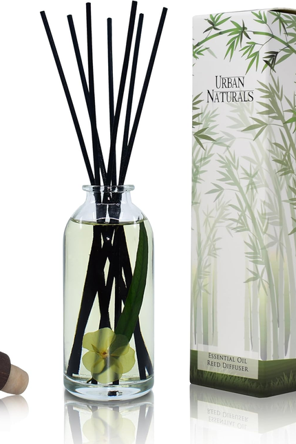 Crisp White Linen Reed Diffuser Gift Set | with Citrus, Ozone, Ylang-Ylang, Lili