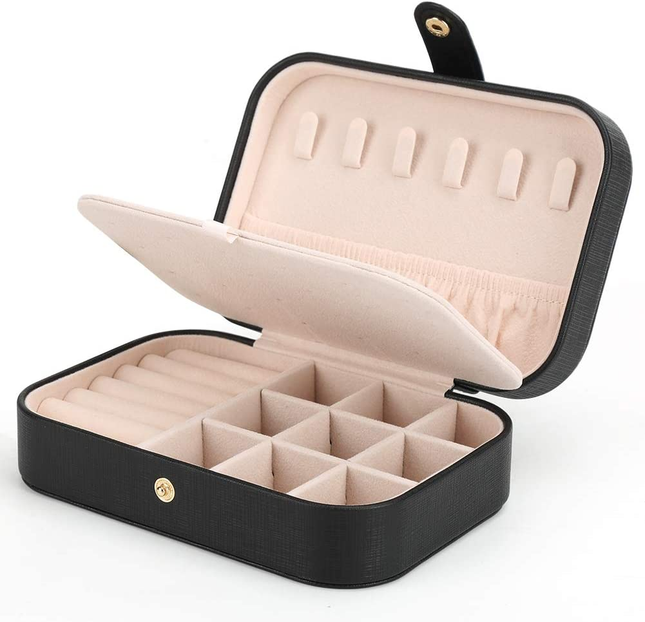 Small Jewelry Box Necklace Ring Storage Organizer Mini Jewelry Case Double Layer