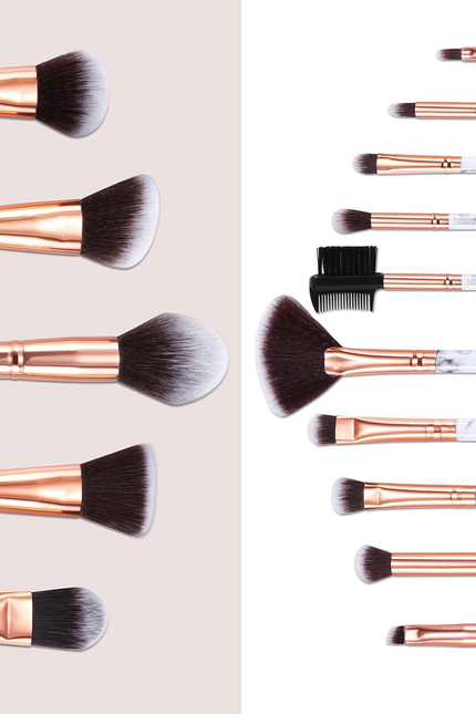 DUAIU Makeup Brushes Set Make up Brushes Professional 15Pcs Marble Makeup Brush 