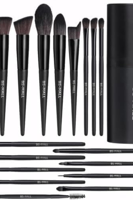 BS-MALL Makeup Brush Set 18 Pcs Premium Synthetic Foundation Powder Concealers E