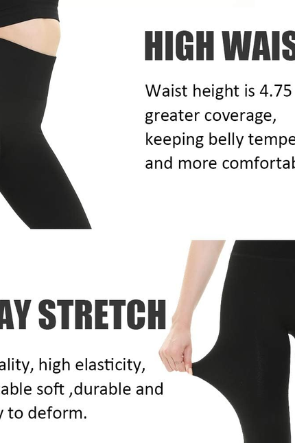 DINNAPE Fleece Lined Leggings Women - Soft Warm Thick High Waisted Tummy Control