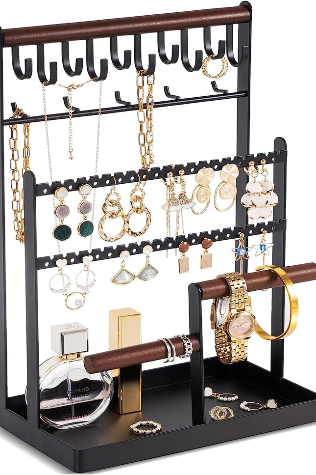 Jewelry Organizer Stand Necklace Organizer Earring Holder, 6 Tier Jewelry Stand 