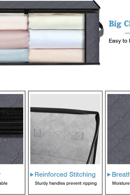 3-Pack Foldable Storage Bags – 35L Clothes, Bedding & Toy Organizer with Handles