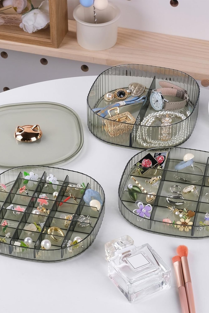 3-Layer Clear Acrylic Jewelry Organizer Box – Stackable Ring & Earring Storage